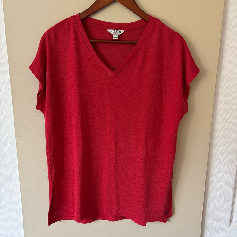 Orvis Ladies' Soft-Feel Tunic Knit Top Red Size Medium